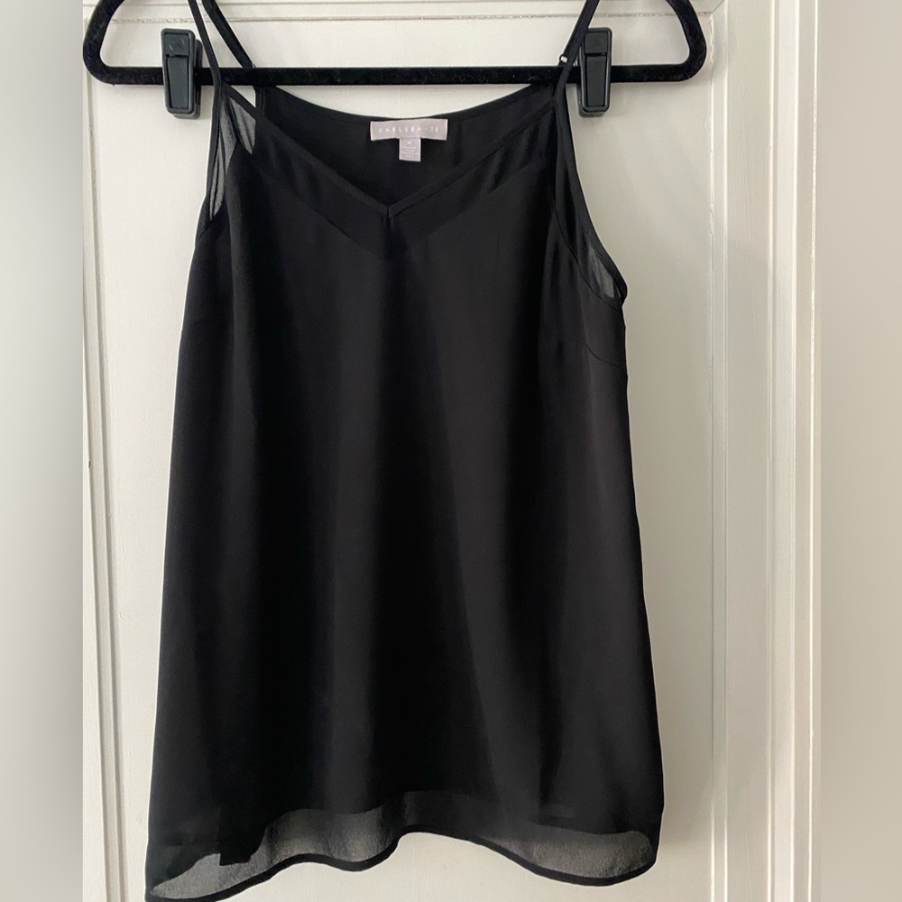 Chelsea 28 brand black sleeveless top with adjustable straps . Size medium.
